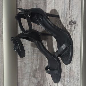 Black strappy heels